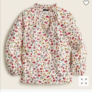 NWT J. Crew Scalloped tie-neck top in vintage floral